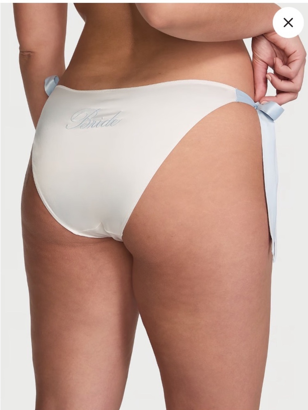 💍Victoria’s Secret satin side-tie cheeky Bride panty sz XL NWT